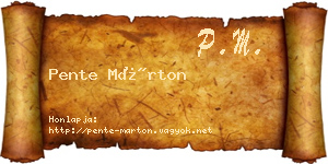 Pente Márton névjegykártya