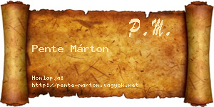 Pente Márton névjegykártya